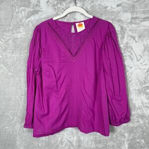 Farm Rio Anthropologie Kelsie Top Medium Magenta